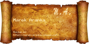 Marek Aranka névjegykártya